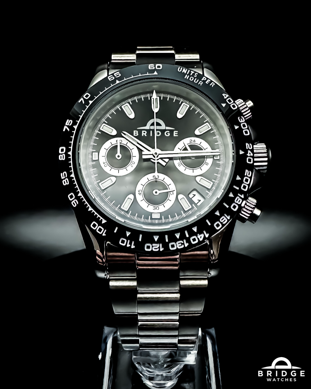 Bridge Chronograph - Black & Silver