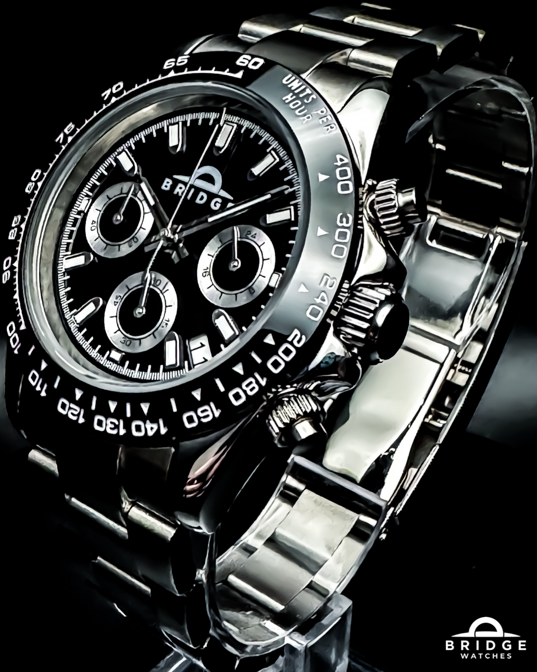 Bridge Chronograph - Black & Silver