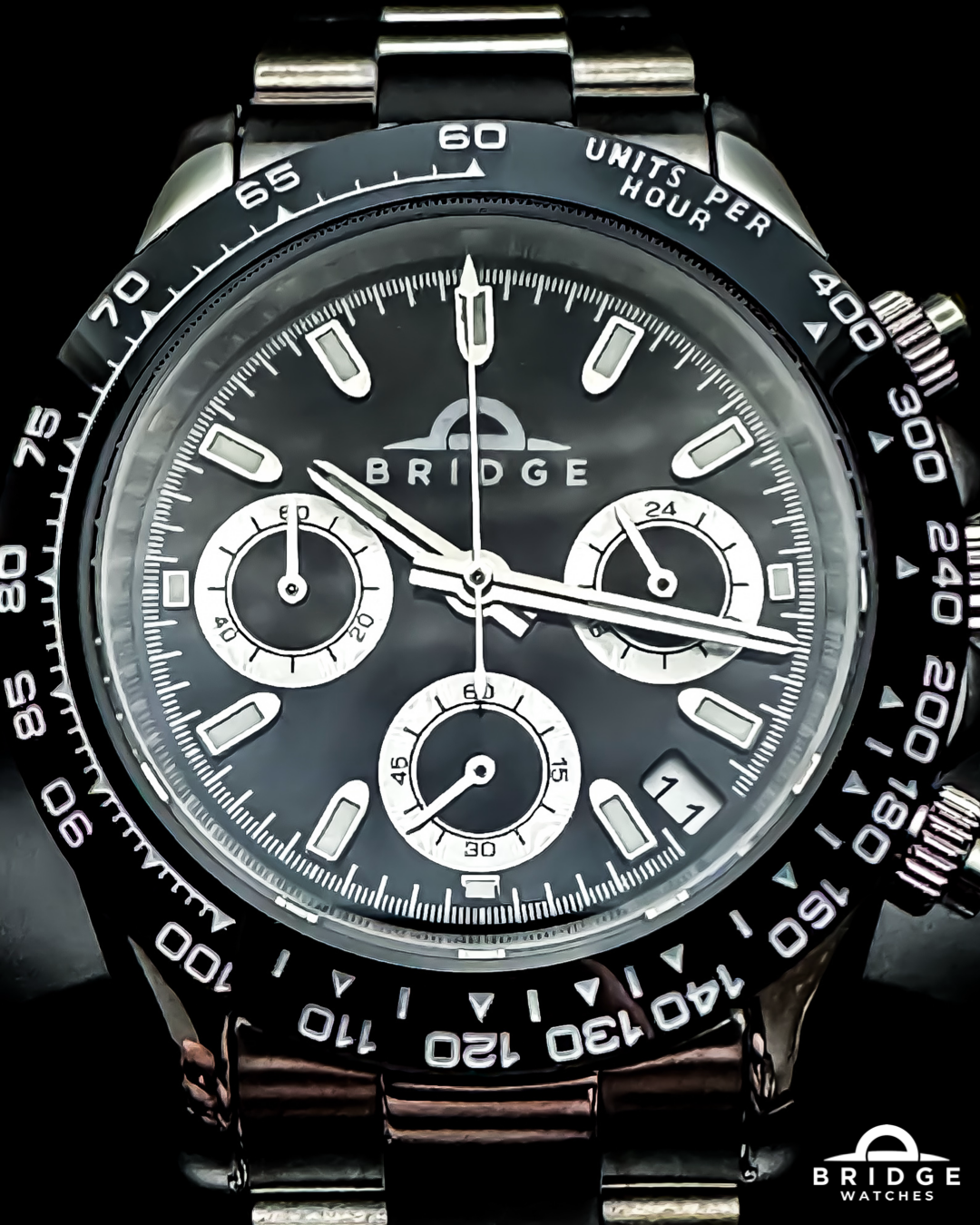 Bridge Chronograph - Black & Silver